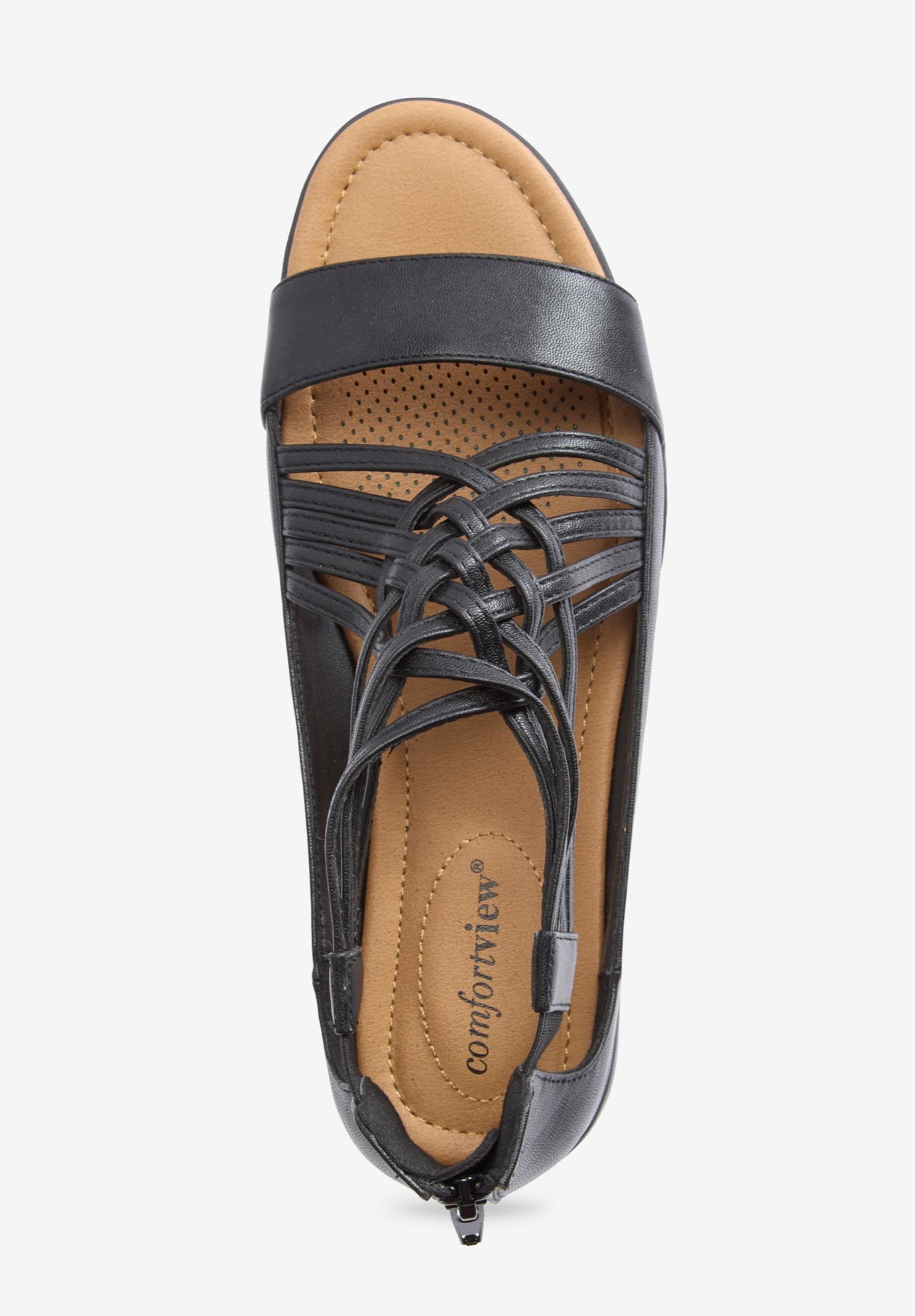 Comfortview The Alicia Sandal, Alternate, color, Black