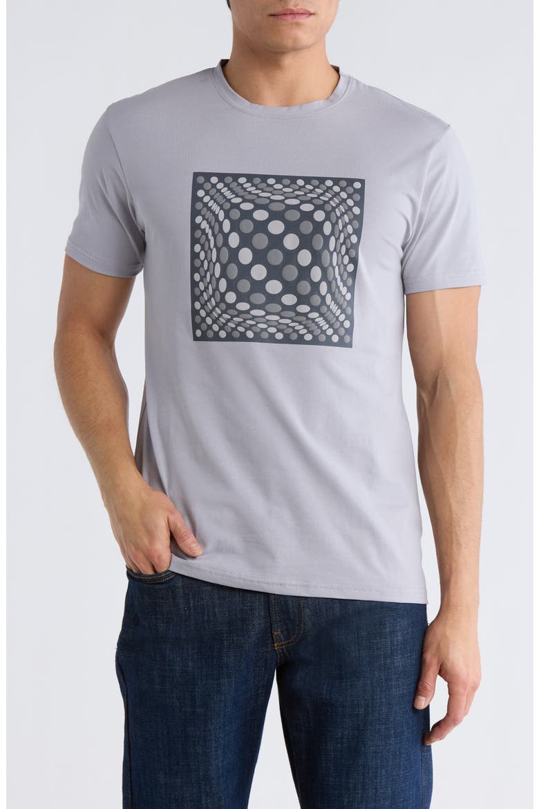 3D Abstract Graphic T-Shirt, Main, color, GREY