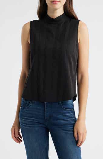 Sleeveless Mock Neck Shell