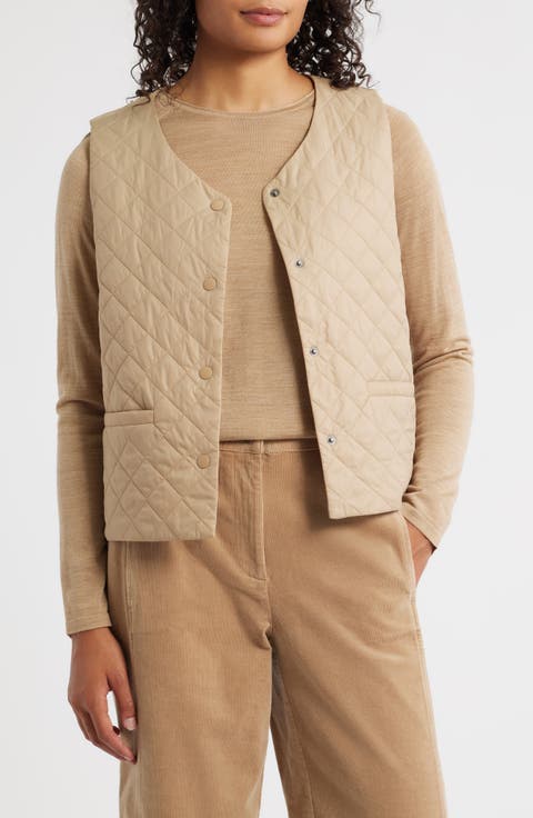 V-Neck Quilted Vest (Regular & Petite)