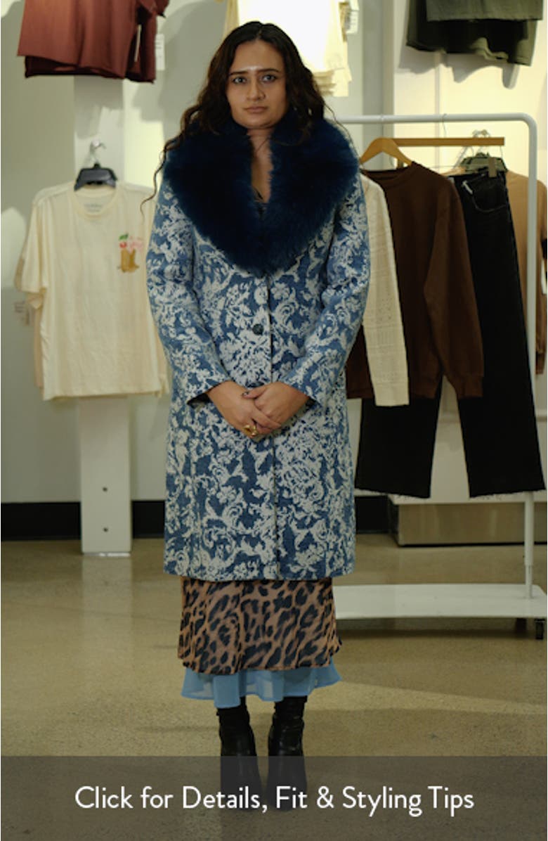 Laney Metallic Faux Fur Collar Coat, sales video thumbnail