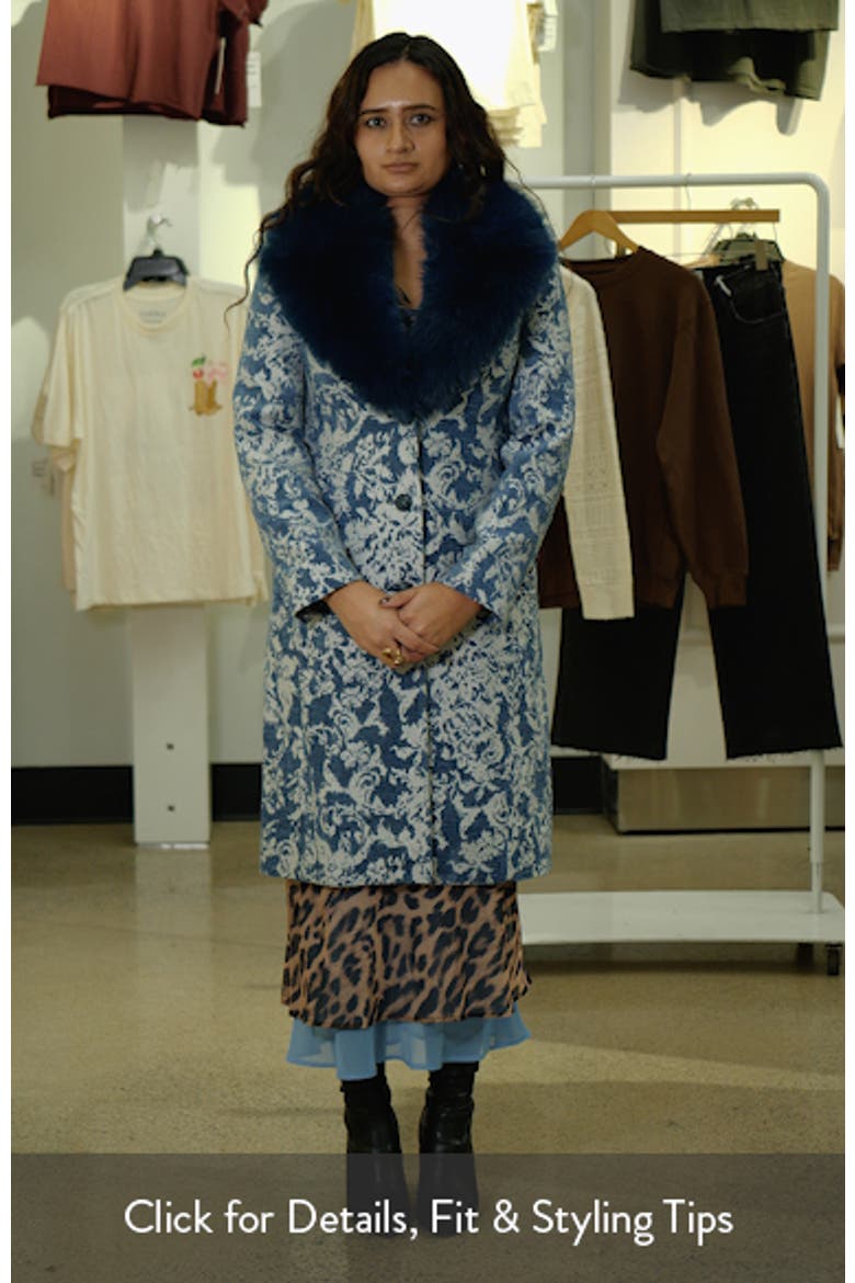 Laney Metallic Faux Fur Collar Coat video