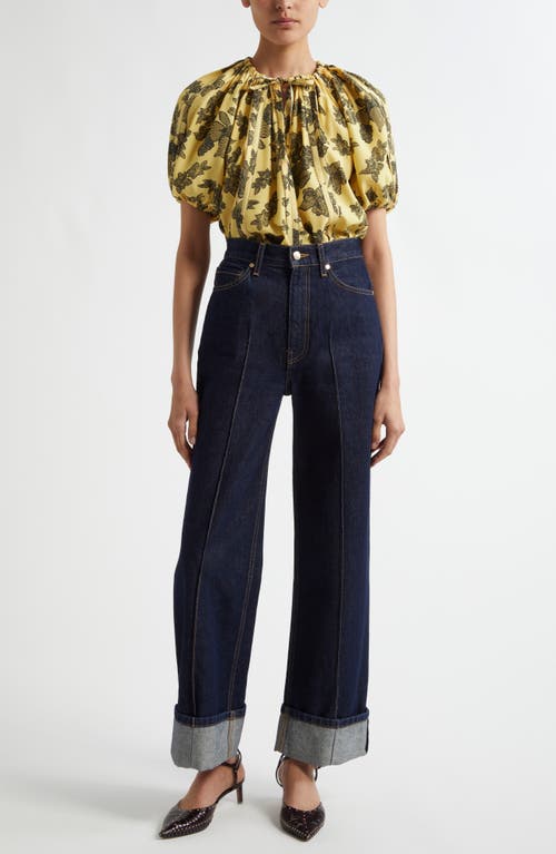 Ulla Johnson Marcelena Floral Puff-sleeve Top In Solaris
