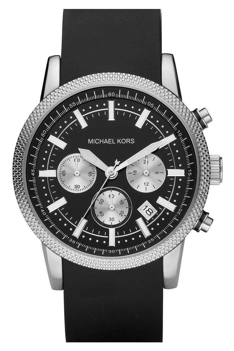 Michael Kors 'Scout' Chronograph Watch, 43mm, Main, color, BLACK