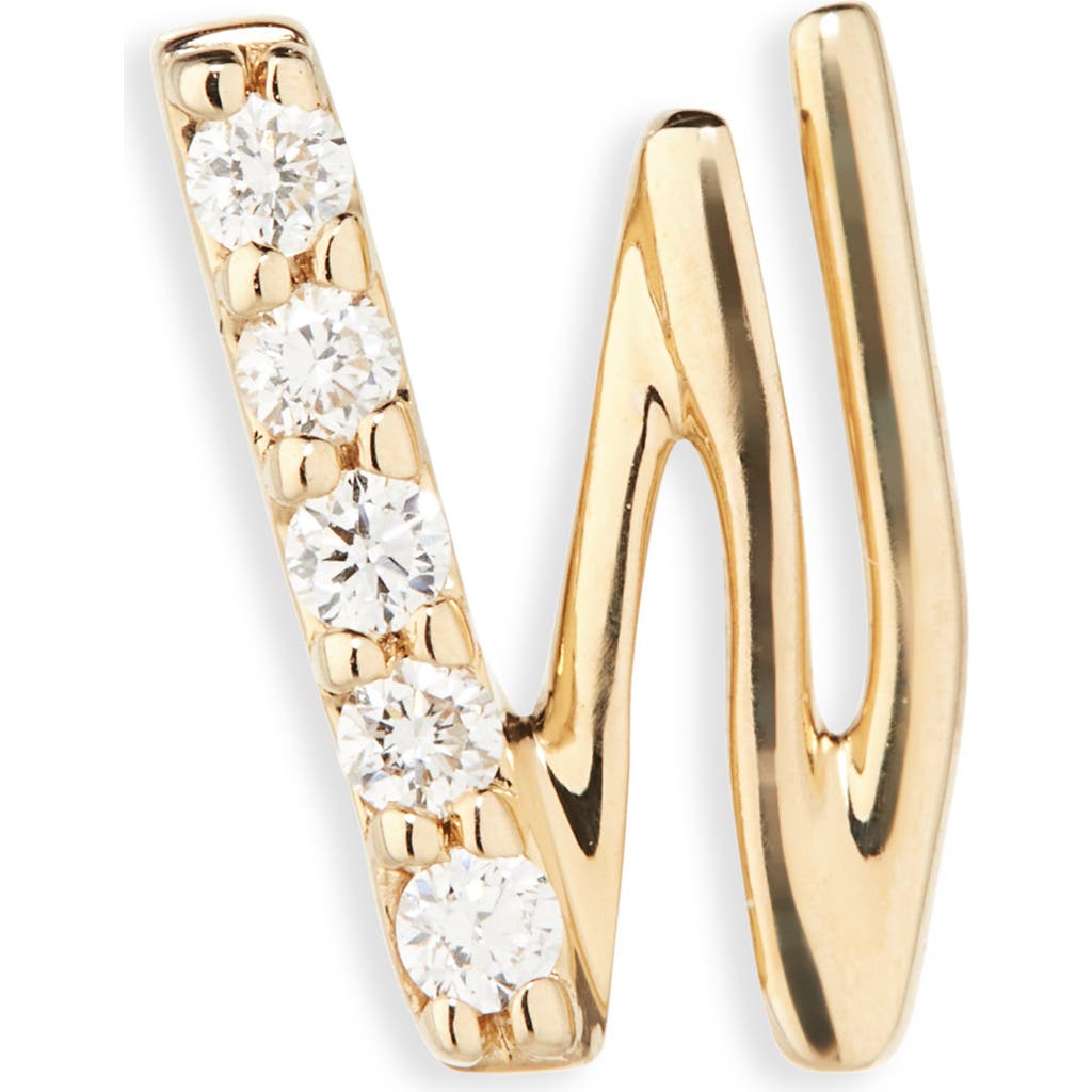 Lana 14k Gold Diamond Initial Single Stud Earring In Gold