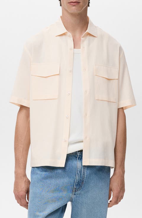 Regular Fit Tencel™ Lyocell Blend Button-Up Shirt