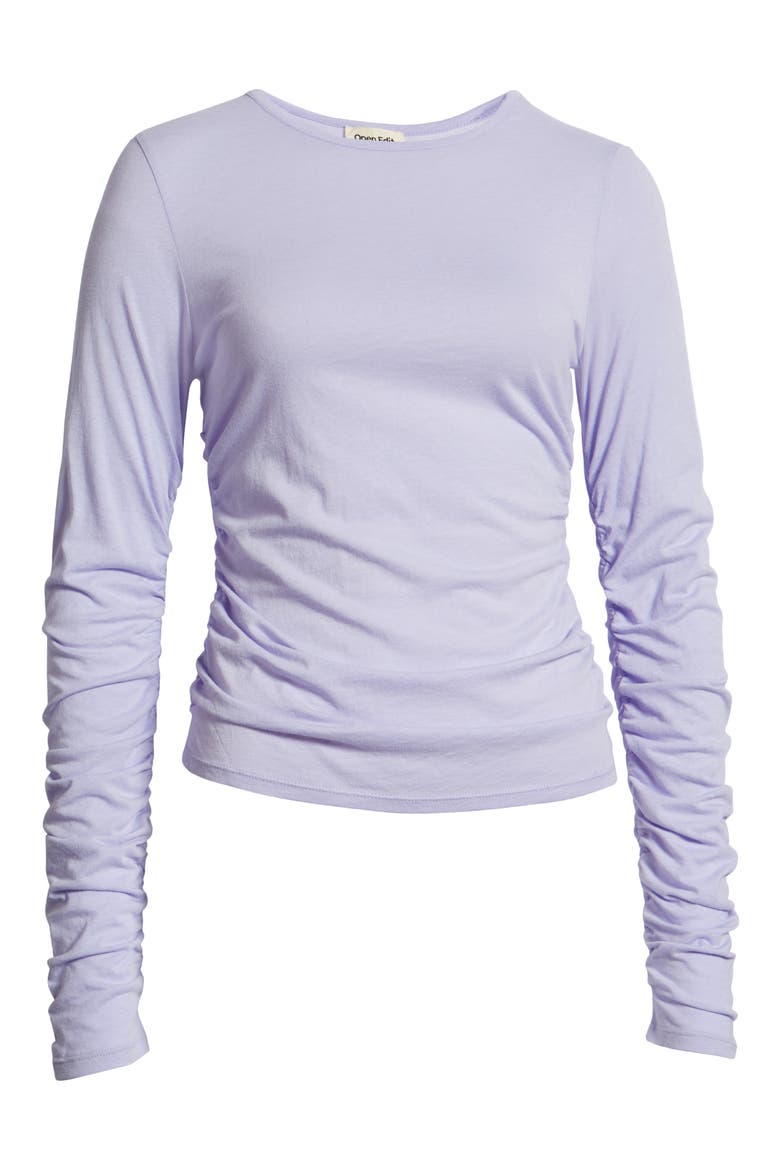 Lightweight Ruched Knit Top, Alternate, color, PURPLE SPRAY