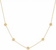 MADE BY MARY Cubic Zirconia Birthstone Flower Station Necklace