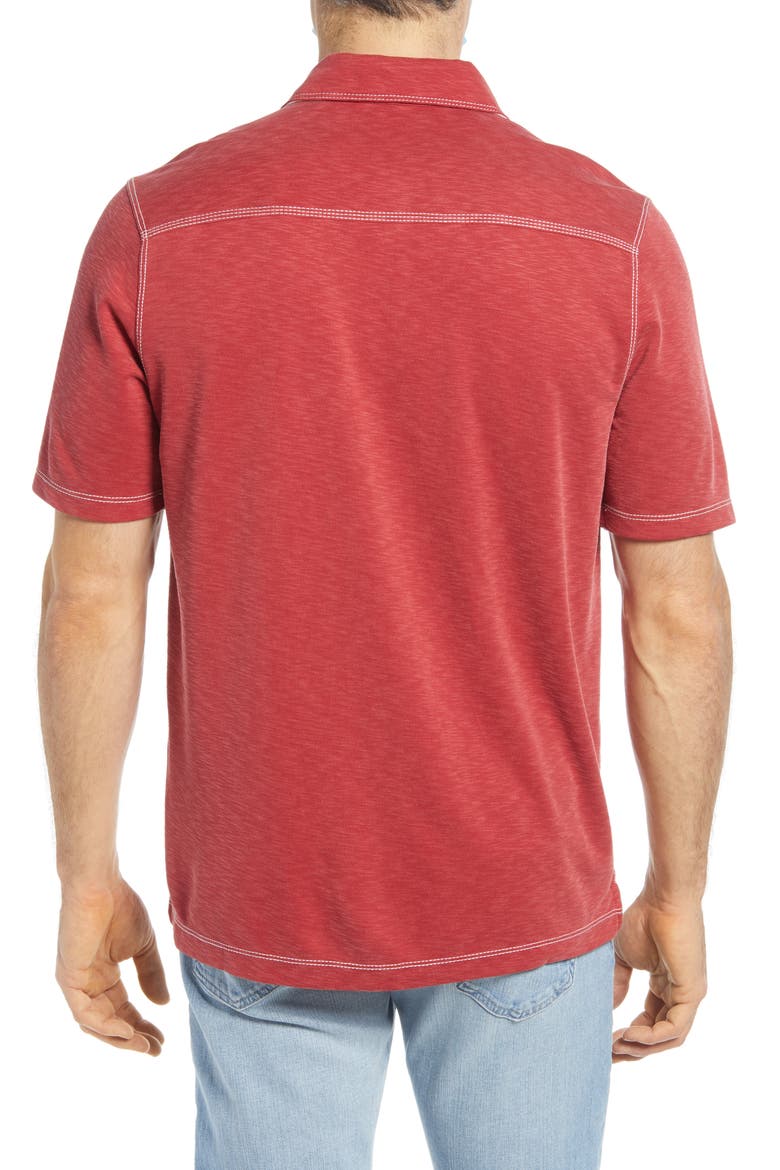 Slub Men's Polo, Alternate, color, RED