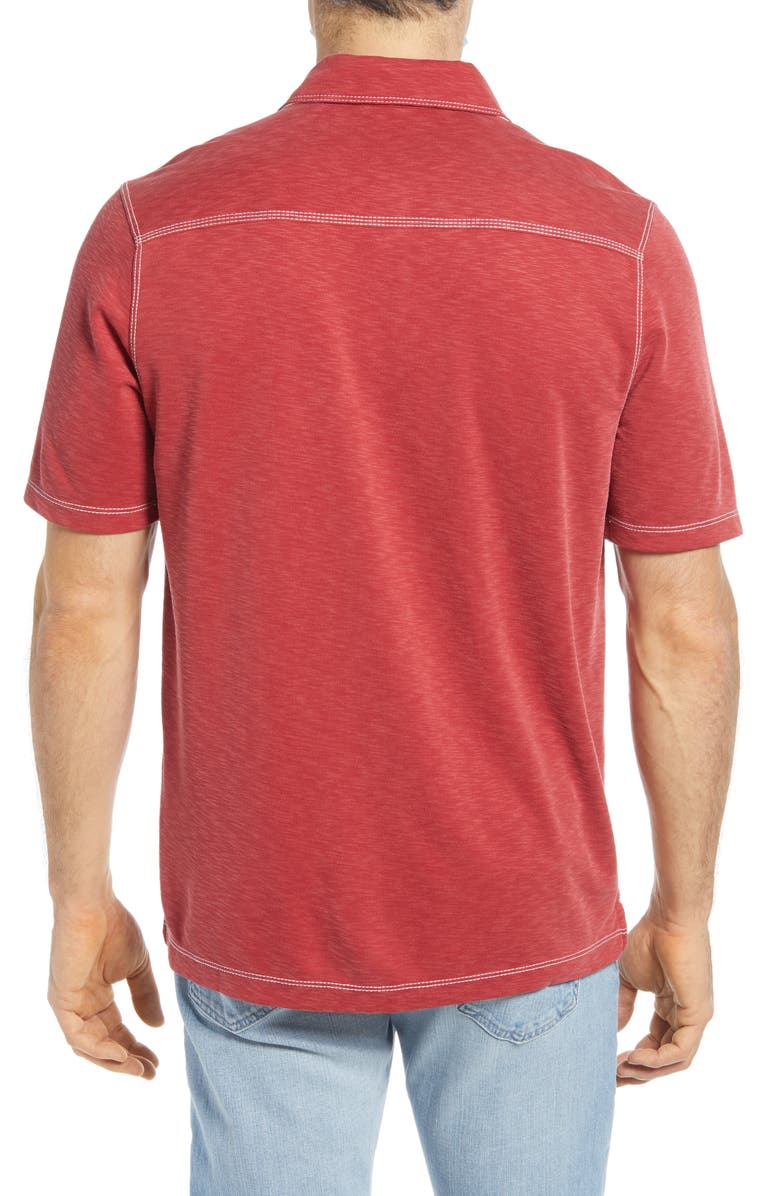 Johnston & Murphy Slub Men's Polo, Alternate, color, Red