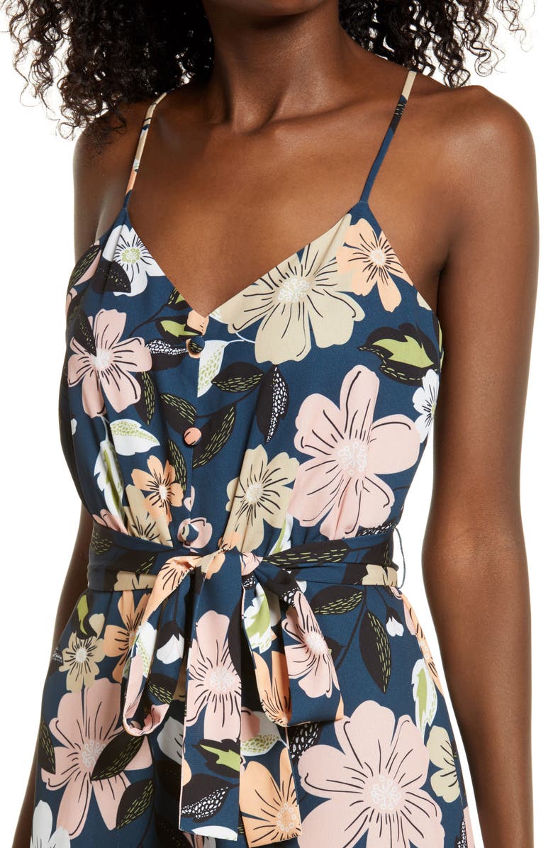 Chelsea28 Floral Wide Leg Jumpsuit, Alternate, color, 