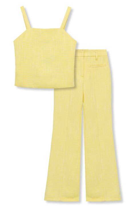 Kids' Novelty Tweed Tank Top & Flare Pants Set (Big Kid)