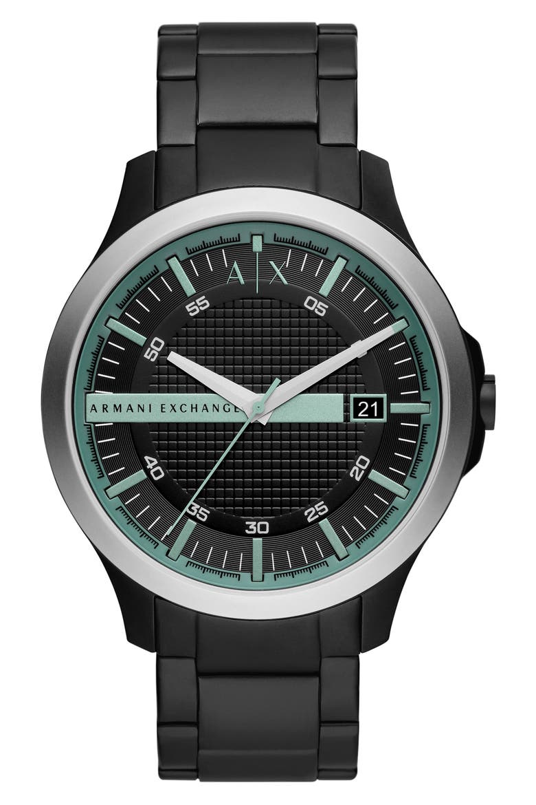 Hampton Black Bracelet Watch, 46mm, Main, color, BLACK