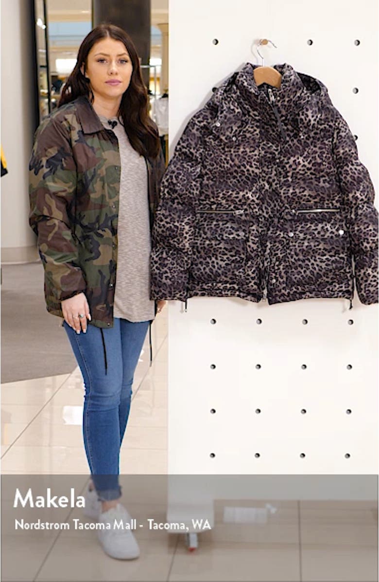 Kala Leopard Puffer Coat, sales video thumbnail