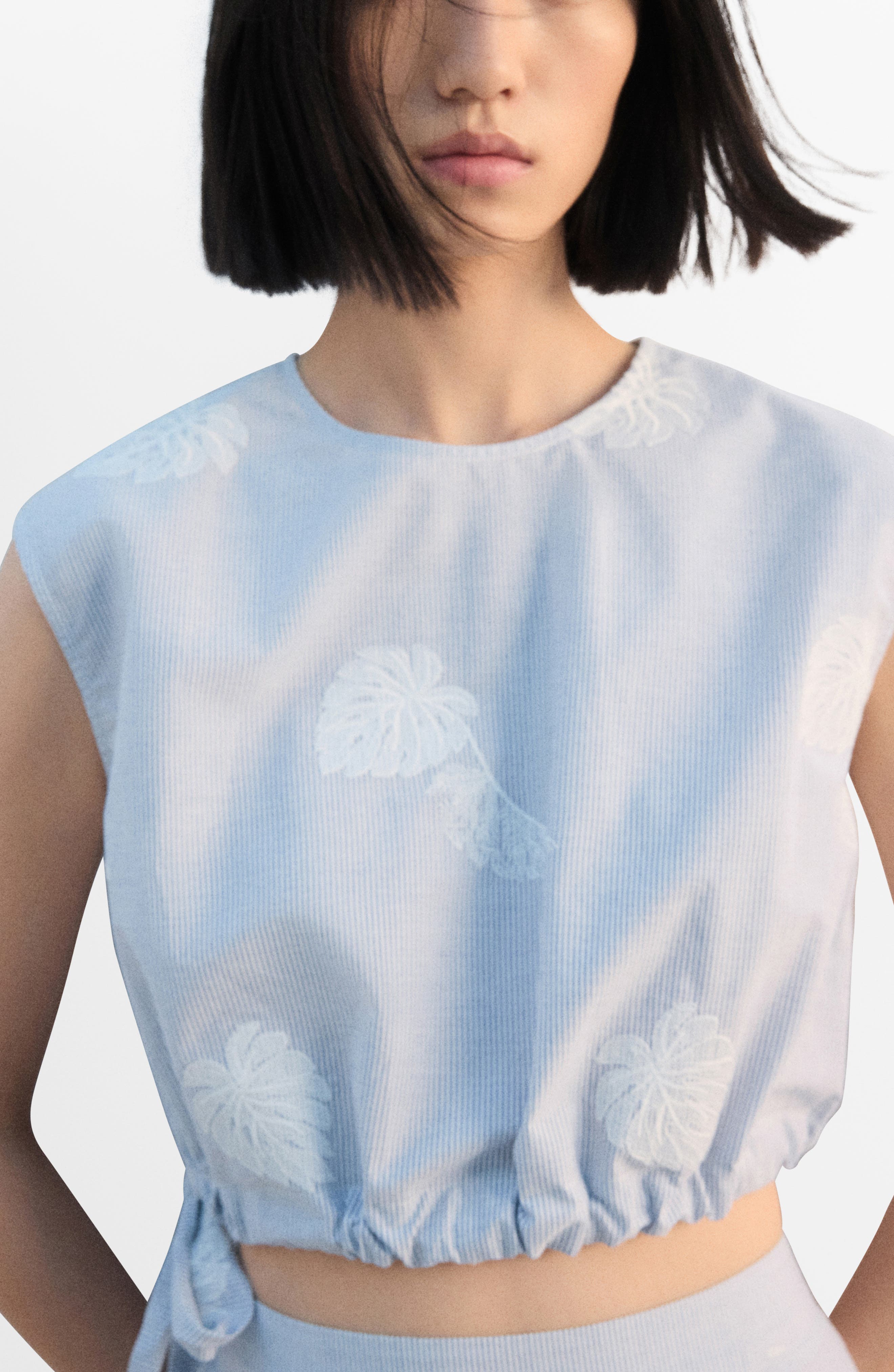 Embroidered Crop Top