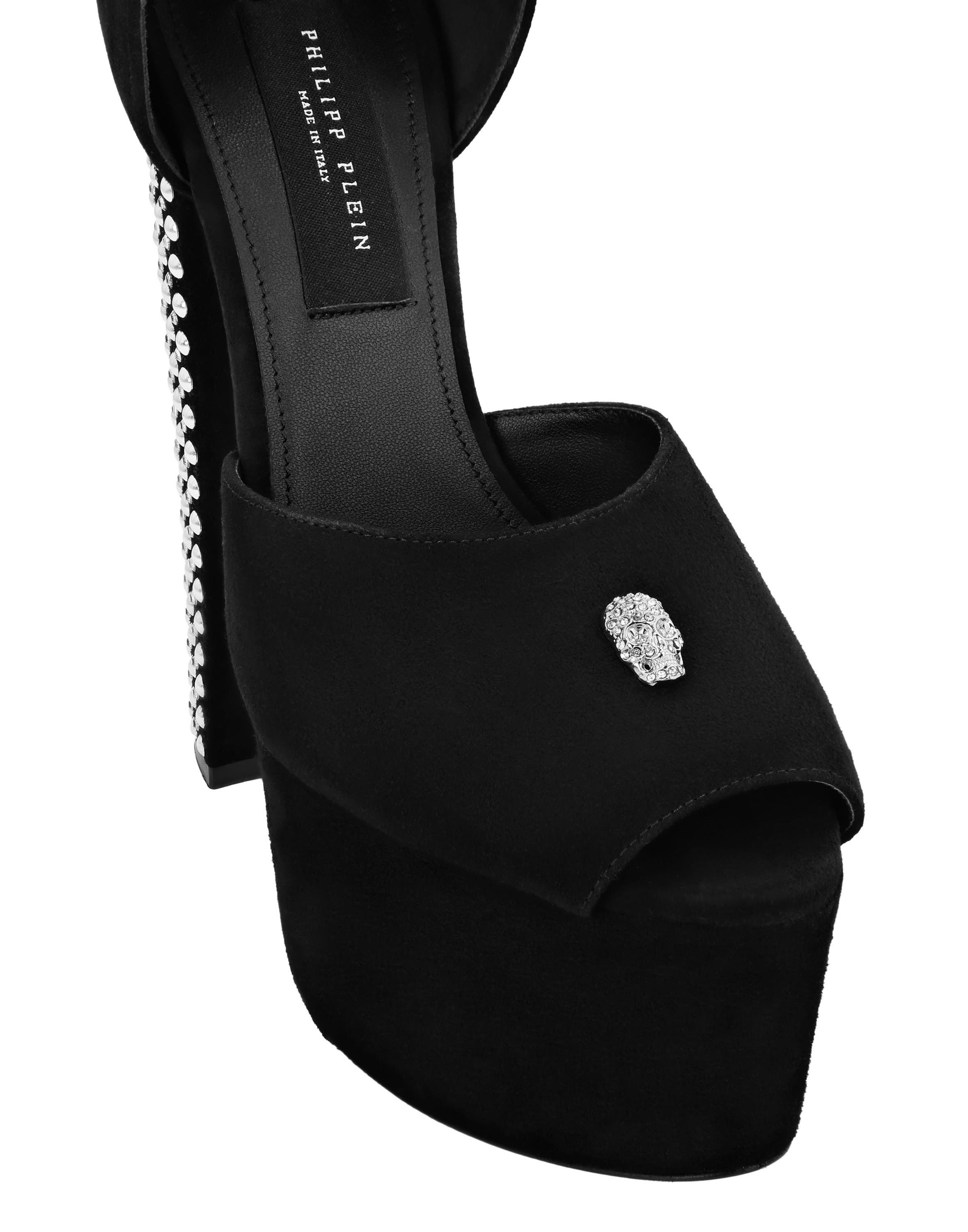 High Heel Platform Sandals Studs And Strass Women, Alternate, color, black