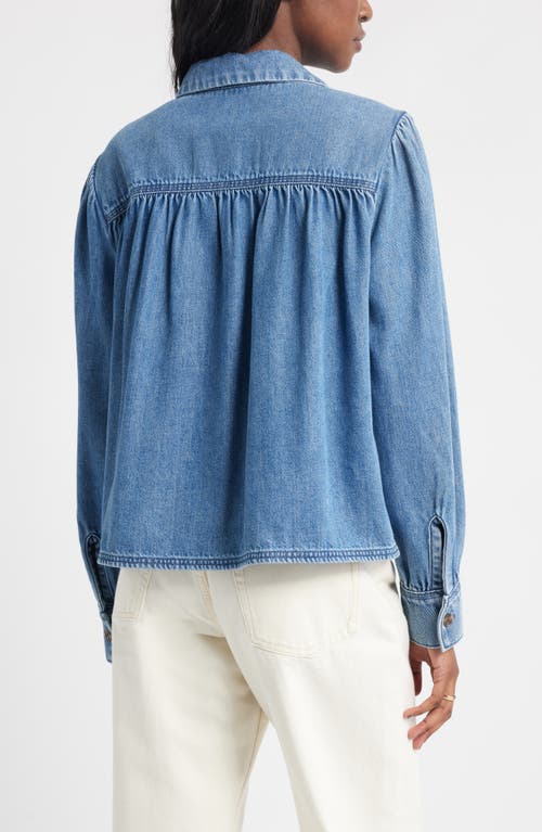 Treasure & Bond Peter Pan Collar Denim Jacket In Blue