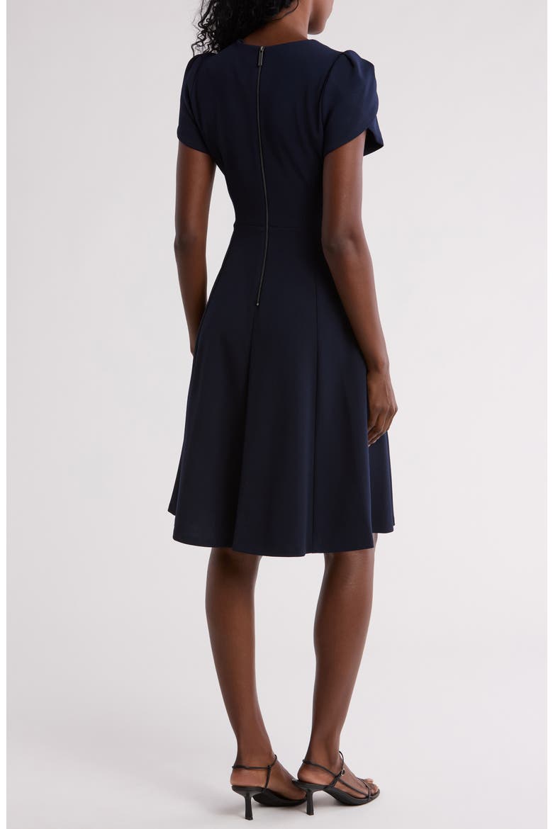 Tulip Sleeve Fit & Flare Dress, Alternate, color, INDIGO