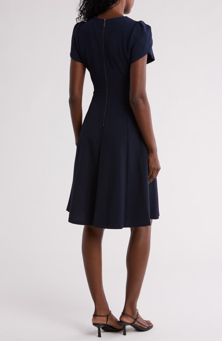 Calvin Klein Tulip Sleeve Fit & Flare Dress, Alternate, color, Indigo