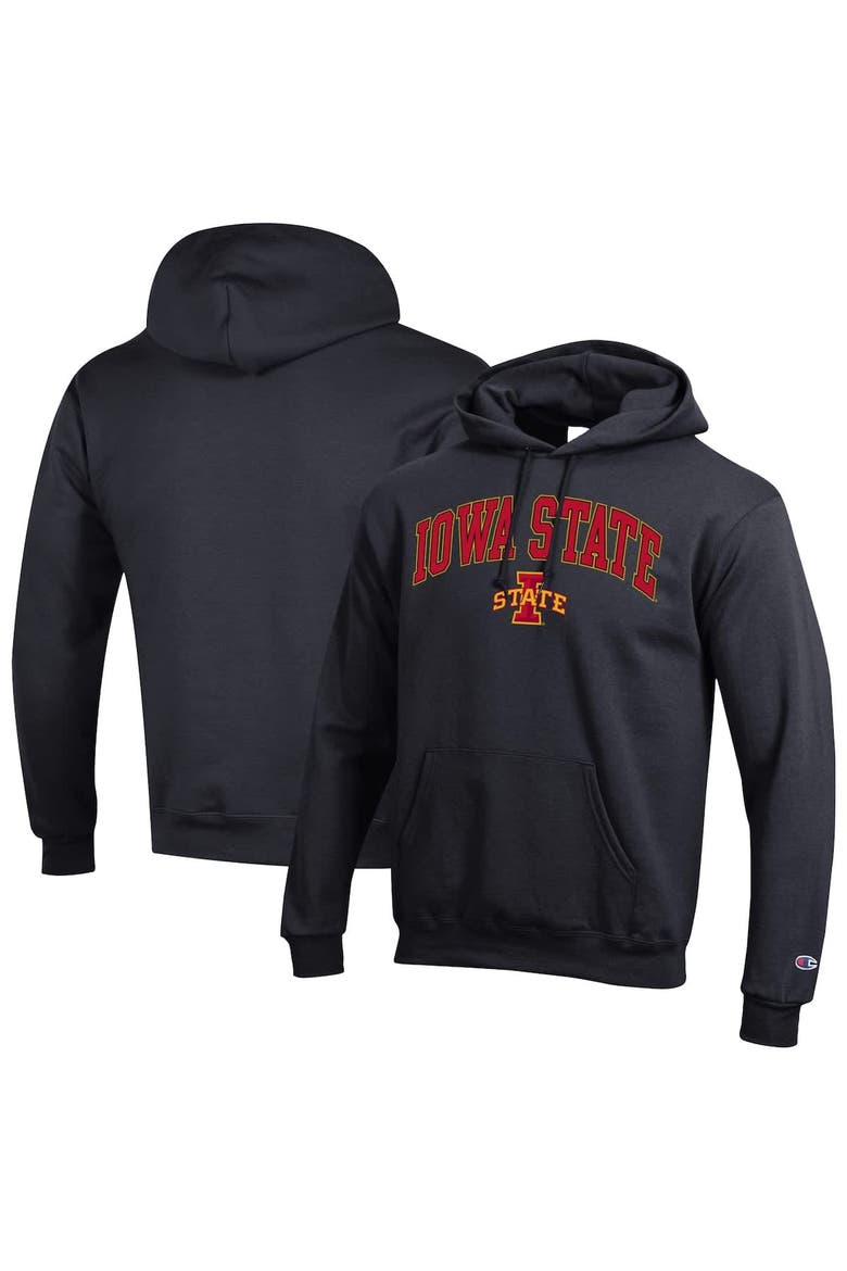 Men's Champion  Black Iowa State Cyclones Arched Logo Fleece Pullover Hoodie, Main, color, Black