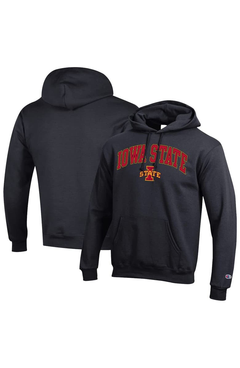 Champion Men's Champion Black Iowa State Cyclones Arched Logo Fleece Pullover Hoodie, Main, color, Black