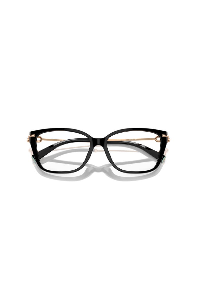 Tiffany & Co. 55mm Rectangle optical glasses, Alternate, color, Black