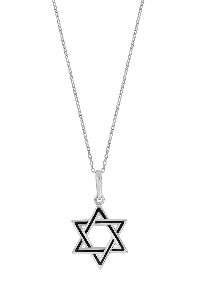 14K Gold Star of David Pendant Necklace, Main, color, 14K WHITE GOLD