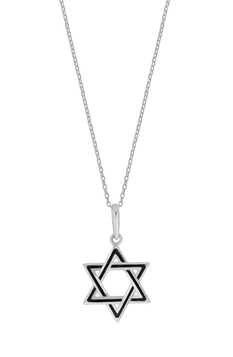 14K Gold Star of David Pendant Necklace