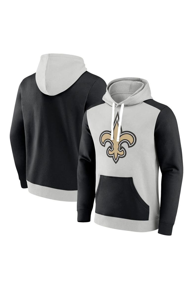 Men's Fanatics Branded Silver/Black New Orleans Saints Big & Tall Team Fleece Pullover Hoodie, Alternate, color, Silver