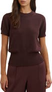 Reiss Anita Short Sleeve Cotton & Wool Sweater