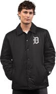 STARTER Men's Starter  Black Detroit Tigers Full-Snap Coaches Jacket