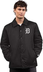 STARTER Men's Starter  Black Detroit Tigers Full-Snap Coaches Jacket