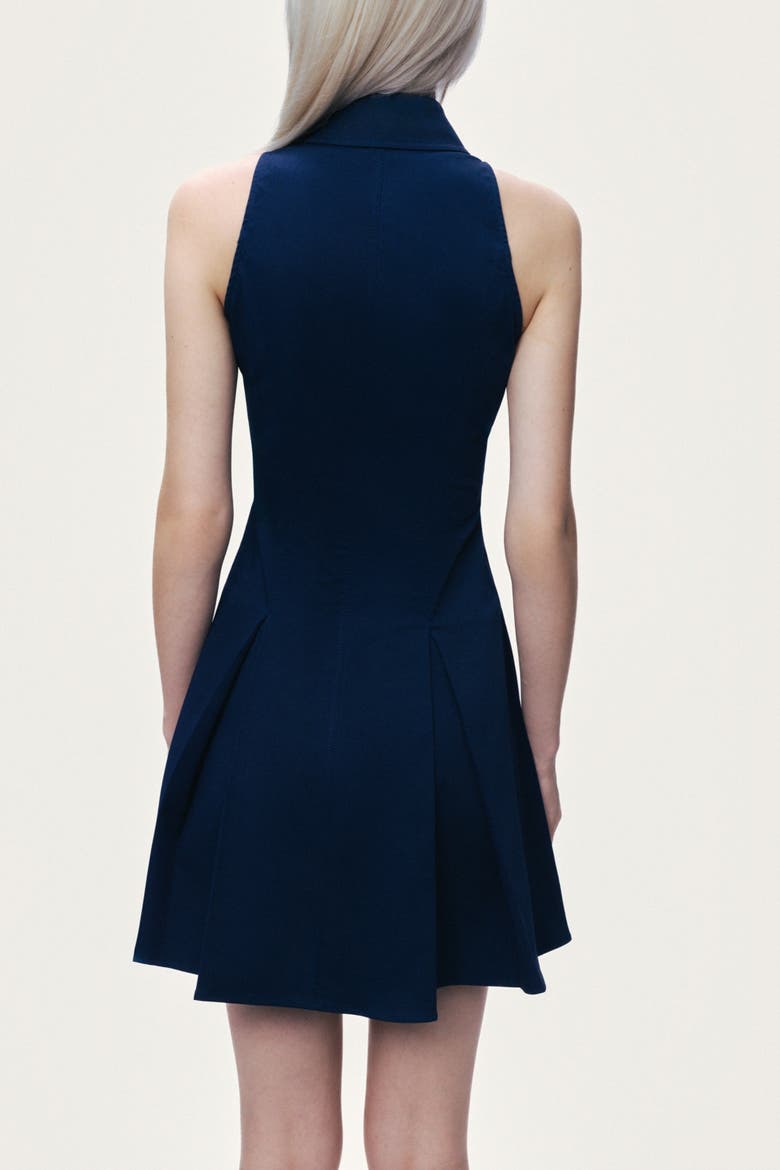 Sleeveless Pleated Mini Dress, Alternate, color, Navy