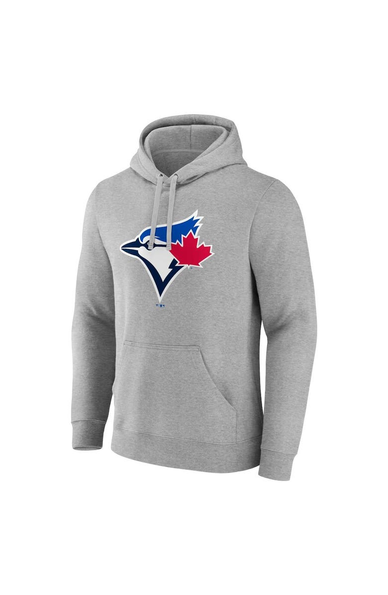 FANATICS Men's Fanatics Branded  Heather Gray Toronto Blue Jays Official Logo Pullover Hoodie, Alternate, color, 