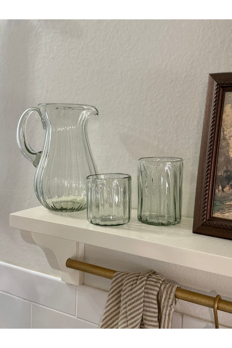 Handblown Fluted Tumbler - Set of 2, Alternate, color, Clear - Small