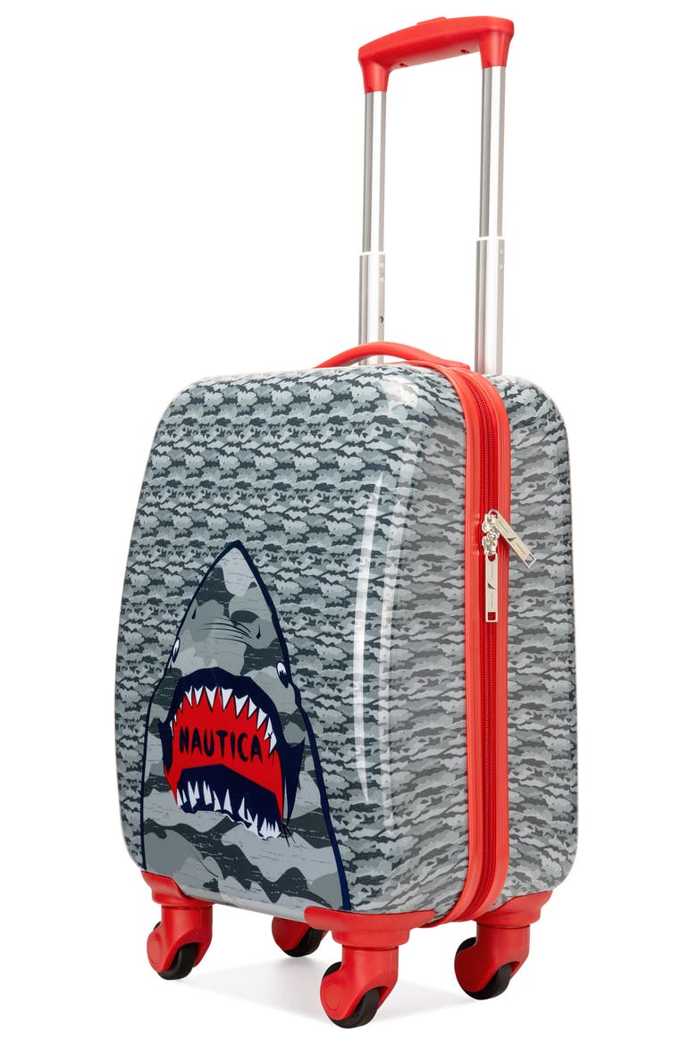 Adventure Airline Approved Carry On Suitcase, Main, color, Shark Attack