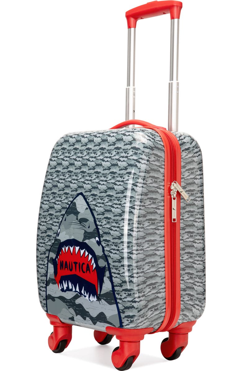 Nautica Adventure Airline Approved Carry On Suitcase, Main, color, Shark Attack