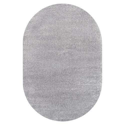 Jonathan Y Haze Solid Low-pile Oval Area Rug In Charcoal/gray