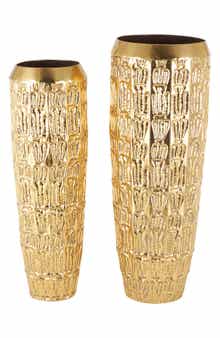 VIVIAN LUNE HOME Set of 2 Textured Vases
