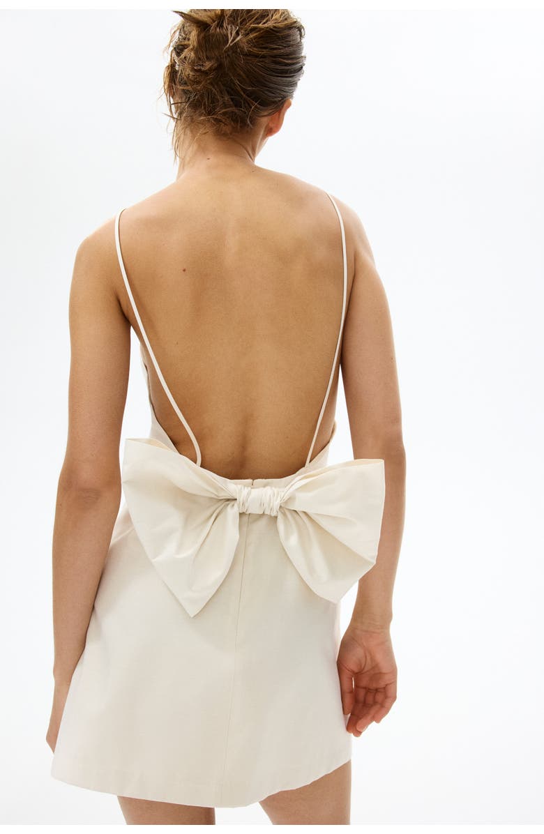 H&M Bow-detail Low-back Dress, Alternate, color, Cream