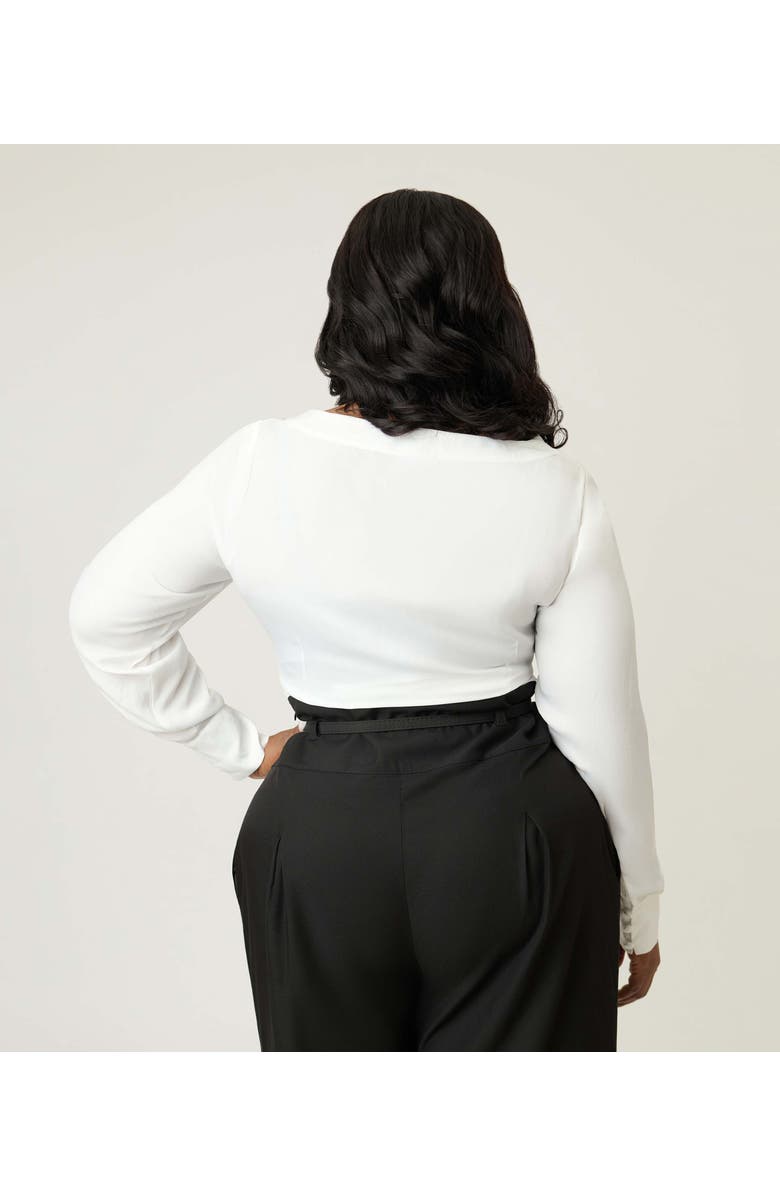 Unique Vintage Plus Size Long Sleeve Blouse, Alternate, color, Ivory