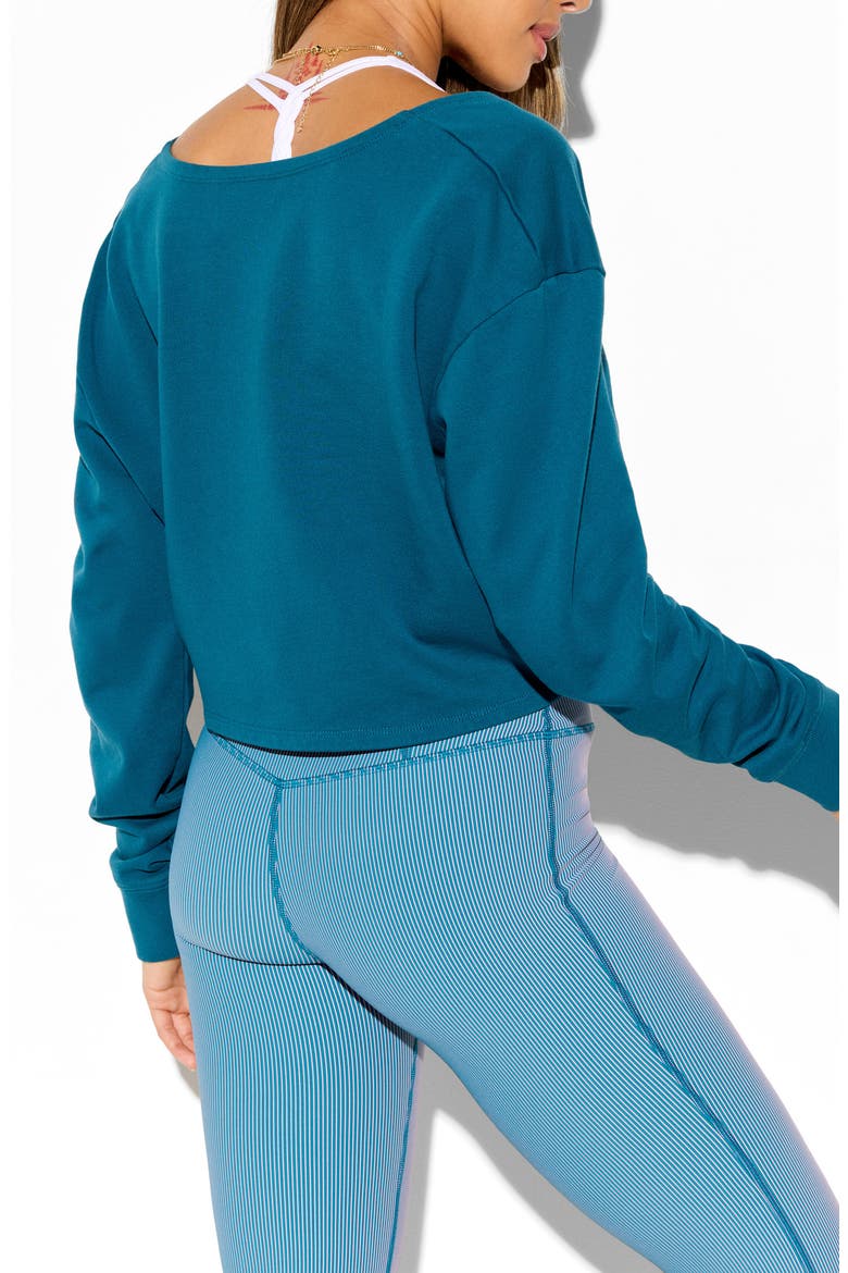Mystic Multifit Cotton Blend Sweatshirt, Alternate, color, BLUE LAGOON