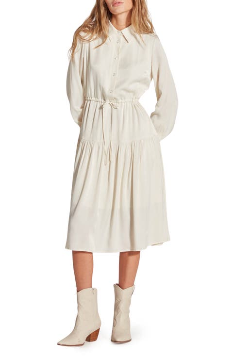 Long Sleeve Tiered Shirtdress