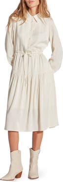 WISHLIST Long Sleeve Tiered Shirtdress