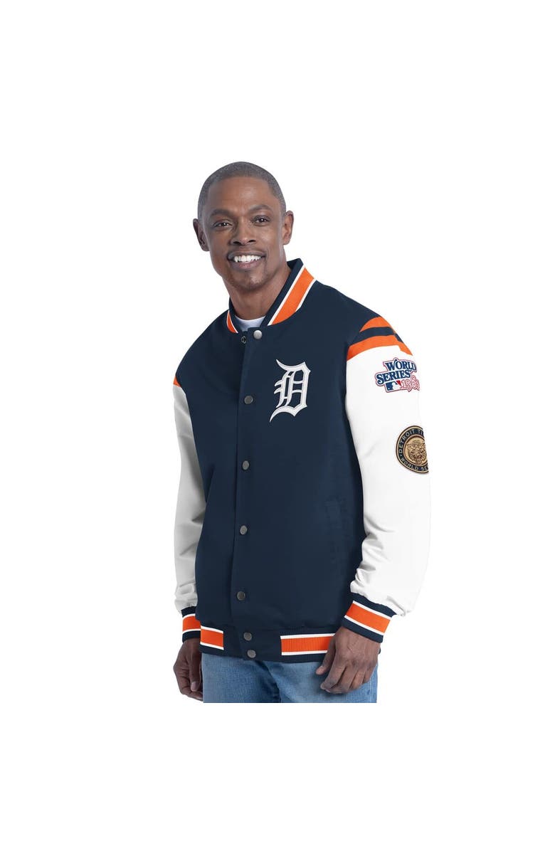 G-III SPORTS BY CARL BANKS Men's G-III Sports by Carl Banks  Navy Detroit Tigers Recruit Commemorative Full-Snap Varsity Jacket, Alternate, color, Navy
