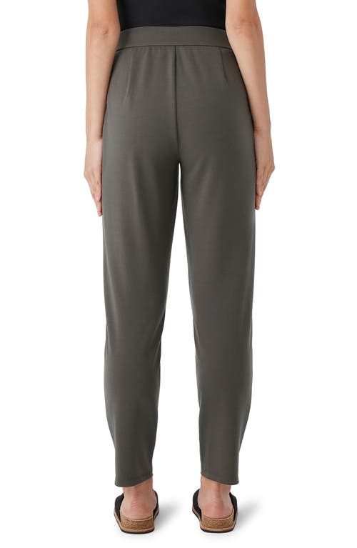 Eileen Fisher Pintuck Pleat Tapered Ankle Pants In Green