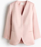 H&M Collarless Satin Blazer