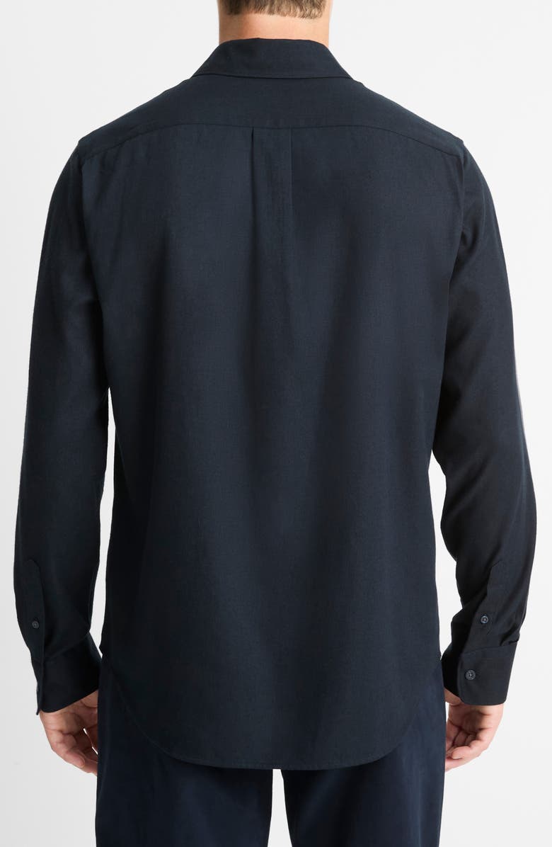 Vince Cotton & Wool Blend Twill Button-Up Shirt, Alternate, color, Coastal