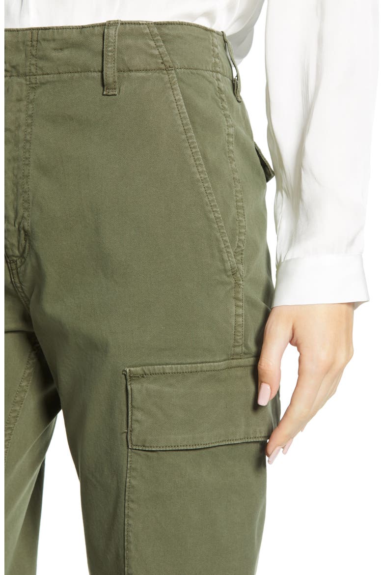 Gaia Stretch Twill Crop Cargo Pants, Alternate, color, ARMY GREEN