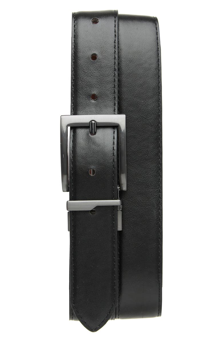 Steve Madden Square Buckle Leather Belt, Alternate, color, 